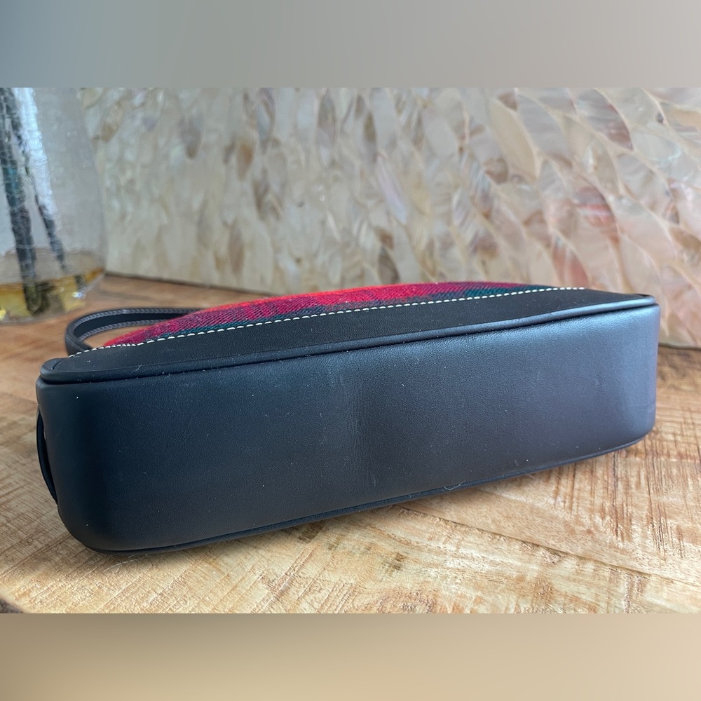 COACH Leather and Tartan Fabric Convertible Handbag Wristlet Purse Clutch NWOT - Picture 6 of 14